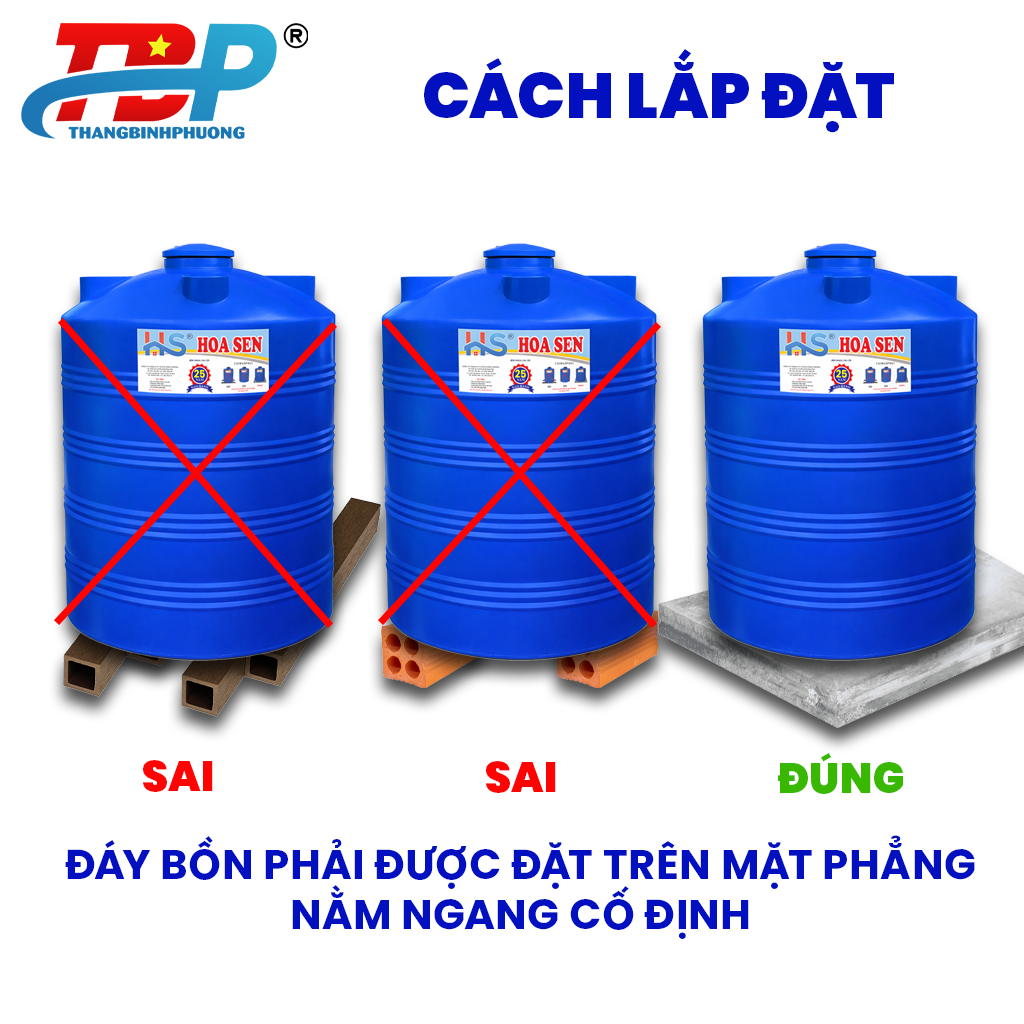 Hướng dẫn lắp đặt bồn nước nhựa HS và Cường Lực (CL) đúng cách